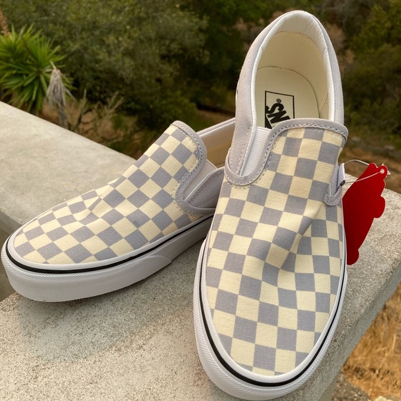 gray dawn checkered vans
